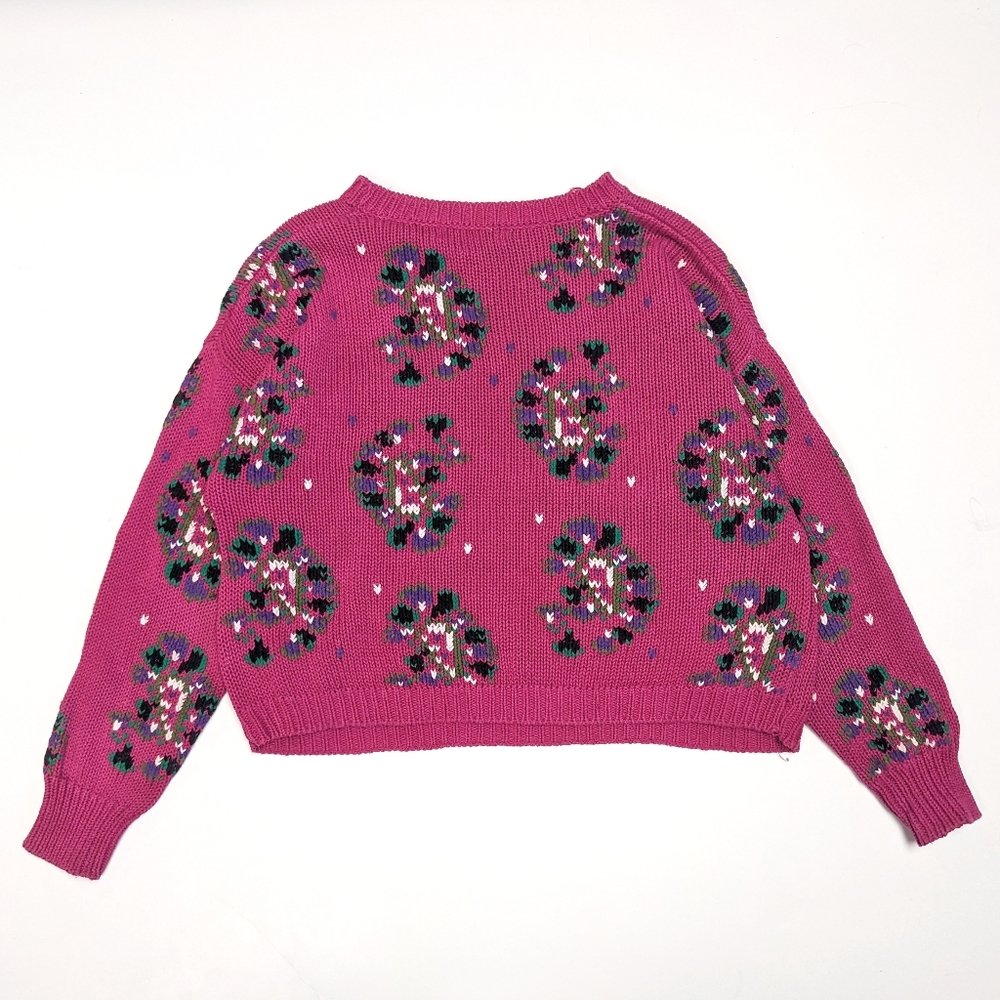 Vintage Pink Floral Sweater - Picture 2 of 5